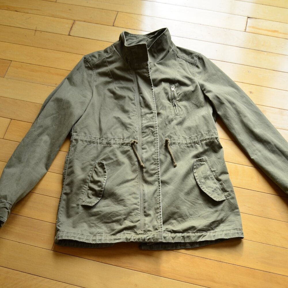 Per Se Army Green Anorak Jacket Size M Women